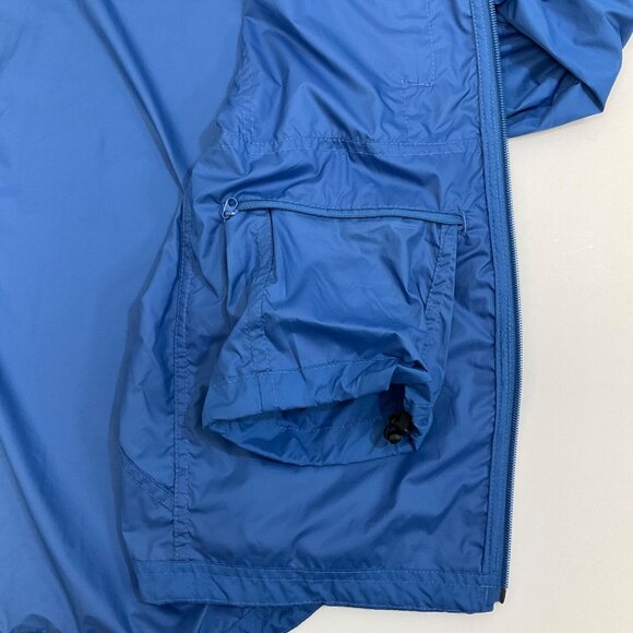 LL Bean Blue Mens Large Zip-Up Windbreak Rain Jacket Outdoor Active Hooded - Picture 8 of 15